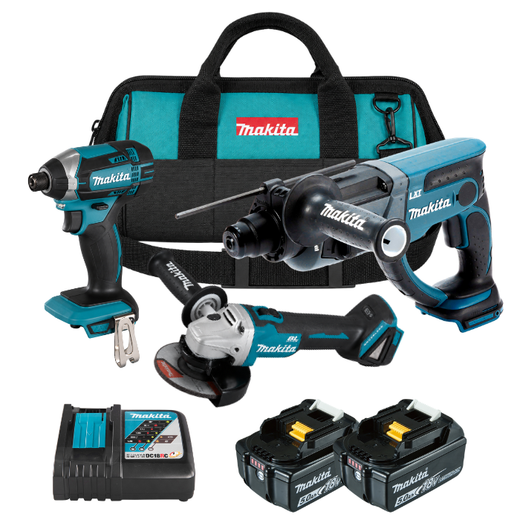 סט 3 כלים שתי סוללות ומטען מהיר בתיק makita MTB326