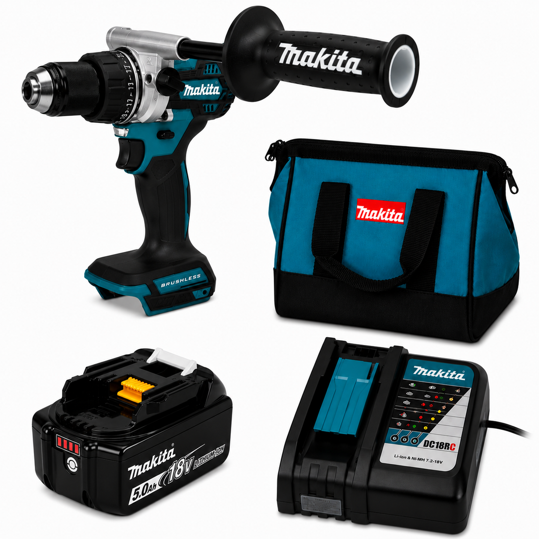 מקדחה 18V סוללה 6AH ומטען Makita XPH14Z