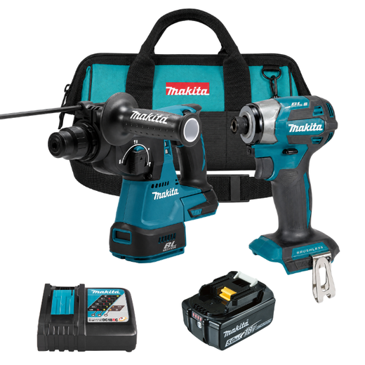 סט 2 כלים 18V סוללה 5AH ומטען makita MTB419