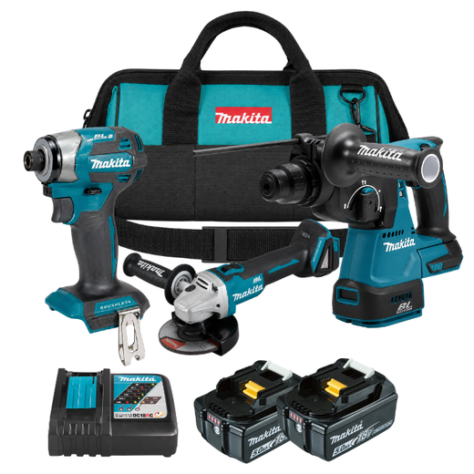 סט 3 כלים 18V שתי סוללות 5AH ומטען makita MTB421