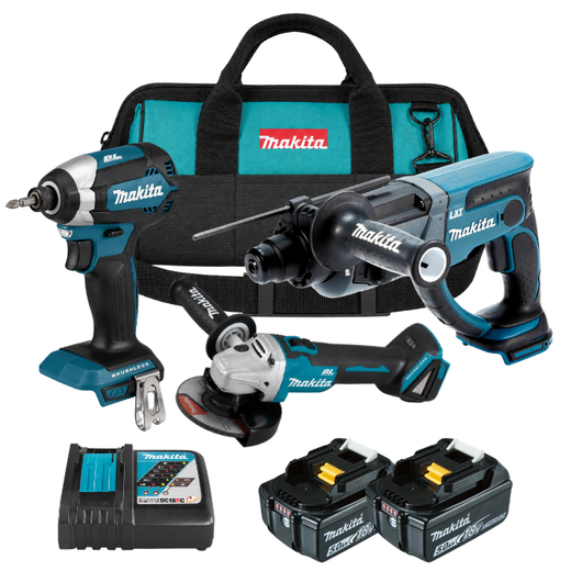 סט 3 כלים שתי סוללות ומטען מהיר בתיק makita MTB331