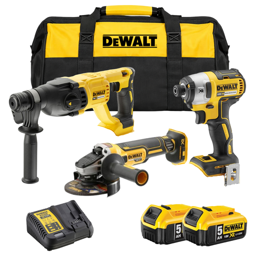 סט 3 כלי עבודה 2 סוללות 5Ah מטען ותיק DeWalt MTB181