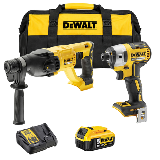 סט 2 כלי עבודה סוללה 5Ah, מטען ותיק DeWalt MTB183