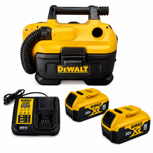 שואב אבק 20V שתי סוללות 5HA ומטען DCV580 DeWalt DCV580-2-5