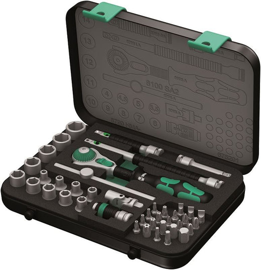 סט בוקסות ZYKLOP 1/4 סדרה 8100 42 חלקים מקצועי 500 wera 5003533001