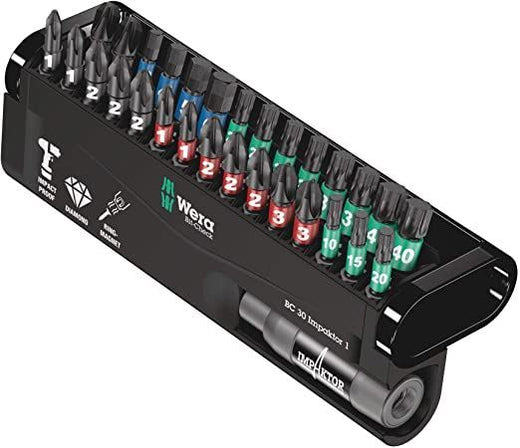 סט ביטים אימפקטור 29 יח + מוביל מקצועי wera 5057690001
