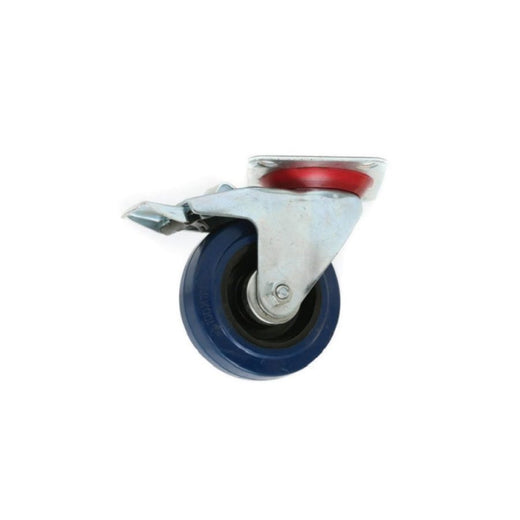 גלגל גומי אלסטי כחול 3" עם מעצור עד 60 ק"ג 15078