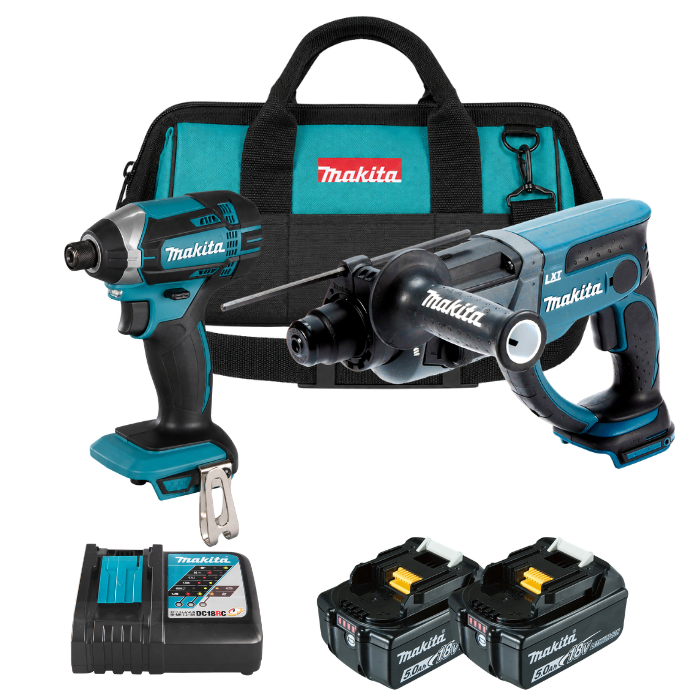 סט 2 כלים שתי סוללות ומטען מהיר בתיק Makita