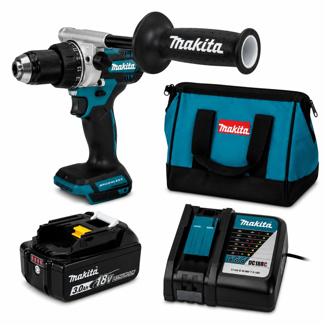 מקדחה 18V סוללה 4AH ומטען Makita XPH14Z