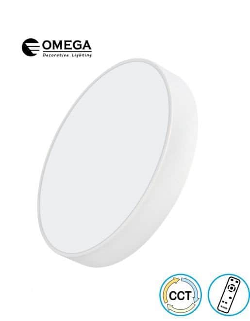 גוף תאורה צמוד תקרה VEGAS עם שלט CCT 100W OMEGA OM-VGS60-100W-RC-WH