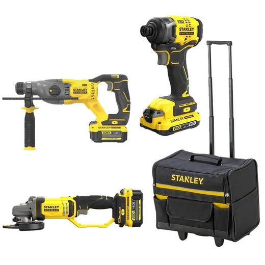 סט 3 כלים 18V שתי סוללות 4AH ומטען STANLEY STANLEY FATMAX FMC2021