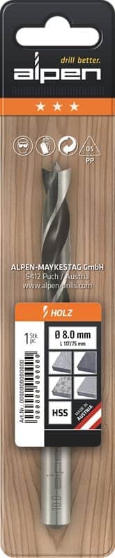 מקדח 22X235 ממ עץ ALPEN LEWIS FORM