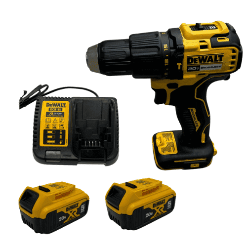 מקדחה 20V שתי סוללות 5HA ומטען DeWALT DCD798