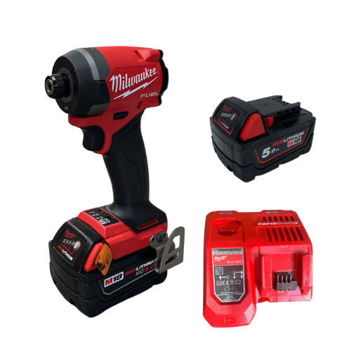 מברגת אימפקט שתי סוללות 5HA ומטען 2953-20 milwaukee 2953-20-2-5