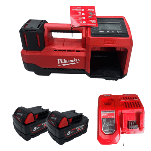 קומפרסור 18V שתי סוללות 5HA מטען 2848-20 Milwaukee
