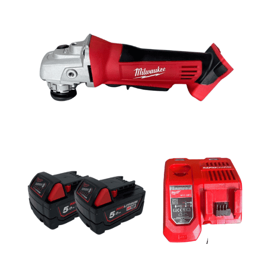 שחזת זווית 18V שתי סוללות 5AH ומטען 2680-20 milwaukee 2680-20-2-5