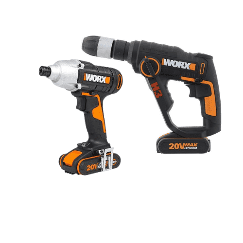 סט שני כלים 20V סוללה 2AH ומטען WORX WX291+WX390.9