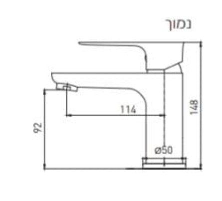 ברז פרח נמוך ROBIN כרום ניקל AQUILA 740000 - מבט נוסף 2