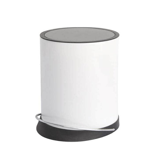 פח אשפה עגול 3 ליטר Flat Top + דוושה וטריקה שקטה לבן Aquila 550840