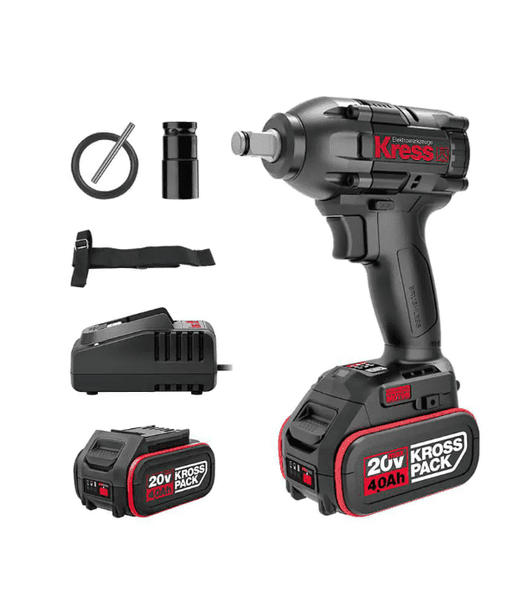 מפתח אימפקט נטענת 20V+זוג סוללות 4A KRESS KU270S.2