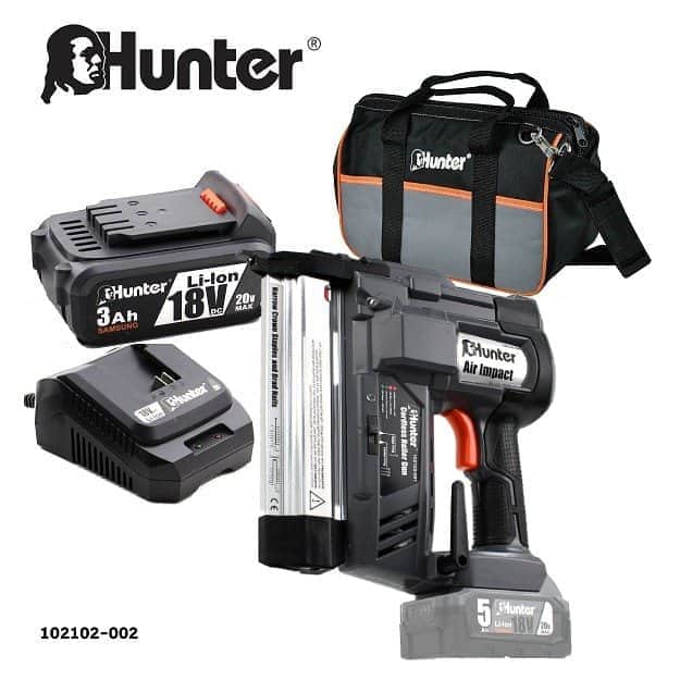 אקדח סיכות ומסמרים 18V סוללה 3HA מטען ותיק 102102-002 Hunter - מבט נוסף 4