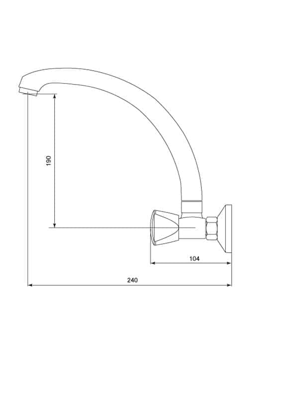 ברז קיר גבוה OCEANUS כרום ניקל AQUILA 860A-1 - מבט נוסף 2