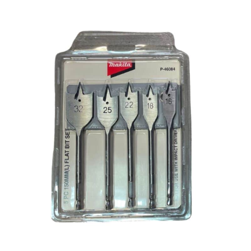 סט 5 מקדחי פרפר מקיטה לקידוח בעץ באורך 150 ממ makita