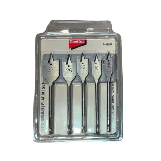 סט 5 מקדחי פרפר מקיטה לקידוח בעץ באורך 150 ממ makita P-46084