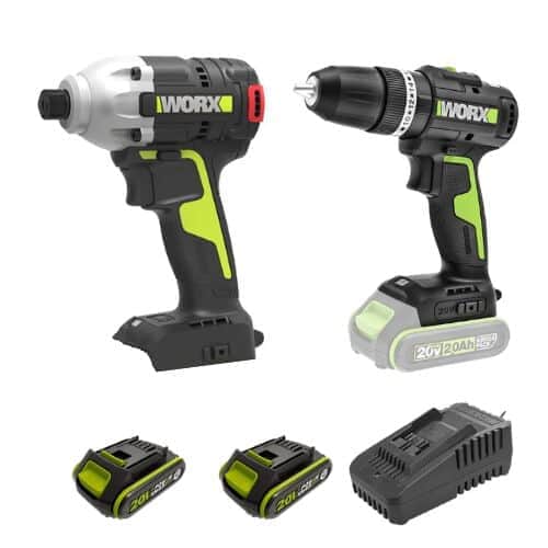 סט מברגות שתי סוללות 2Ah + סוללה ומטען וארגז WORX 20V