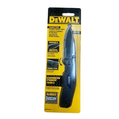 סכין יפני דיוולט קרבון פייבר מתקפל צבע שחור DeWalt