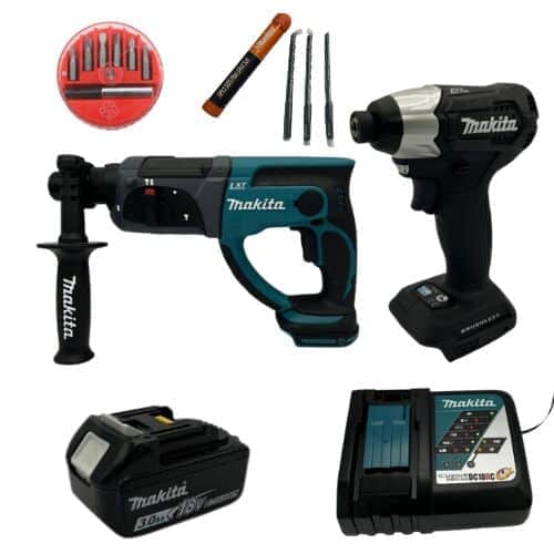סט 2 כלים סוללה ומטען מהיר בתיק makita MTB307