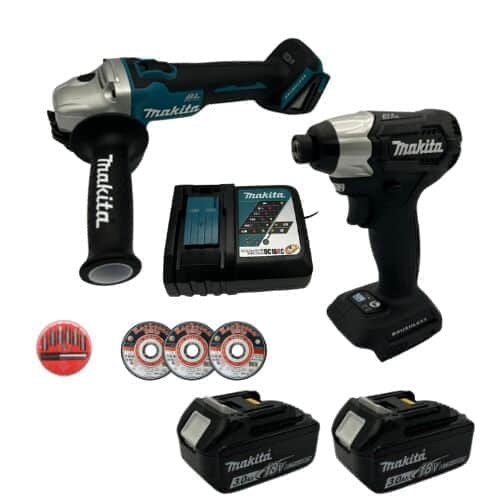 סט 2 כלים שתי סוללות ומטען מהיר בתיק makita MTB310
