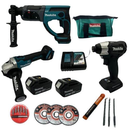 סט 3 כלים שתי סוללות ומטען מהיר בתיק makita MTB328