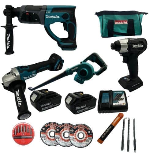 סט 4 כלים שתי סוללות ומטען מהיר בתיק makita MTB329