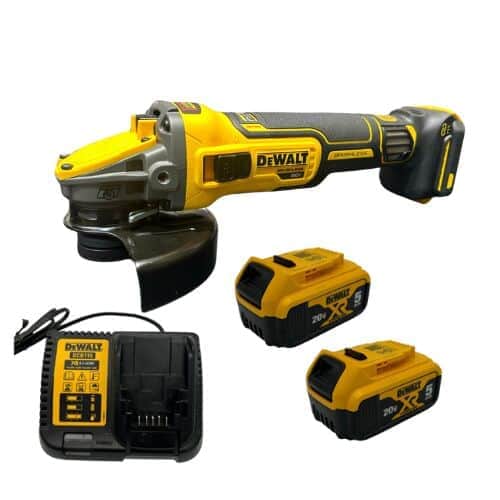 משחזת 60V20V שתי סוללות  5HA ומטען DCG409VS DeWalt DCG409VS-2-5
