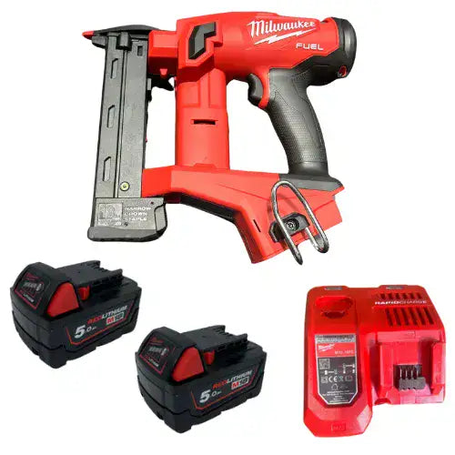 אקדח סיכות 18V שתי סוללות 5HA ומטען 2749-20 milwaukee 2749-20-2-5