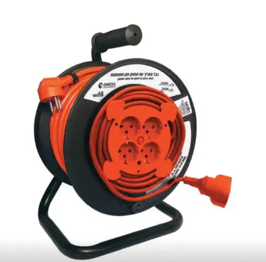 כבל תוף 50 מטר 4 שקעים OMEGA OM-BI-50A+2M
