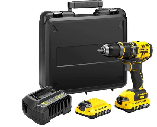מקדחה 18V שתי סוללות 2AH ומטען STANLEY STANLEY FATMAX SFMCD721D2K