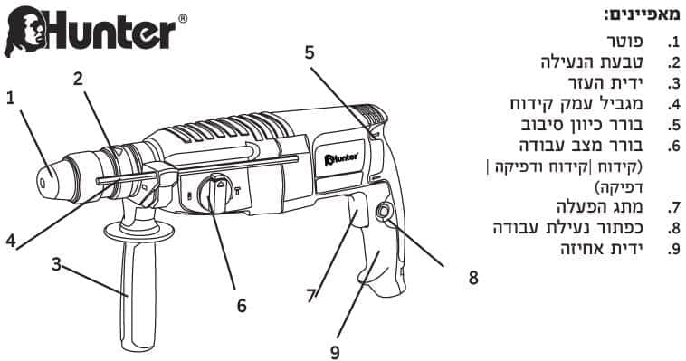 פטישון Hunter 100111-001 800W - מבט נוסף 5