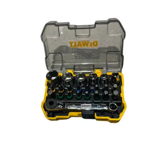 סט בוקסות, ראצט וביטים, בקופסה קשיחה DeWalt DT71516