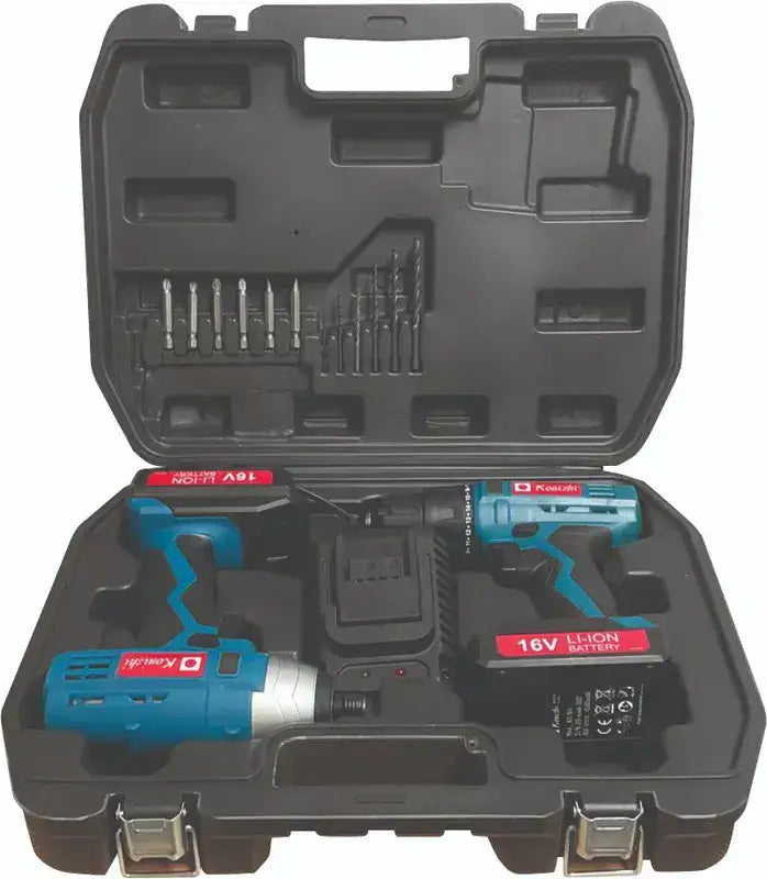 סט מברגות ליתיום 16V + 2 סוללות ומטען במזוודה KONISHI - מבט נוסף 2