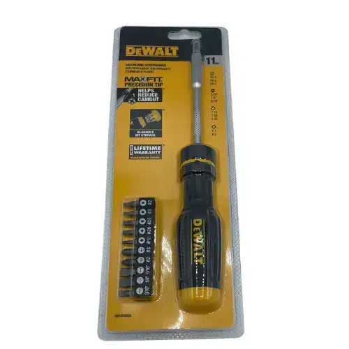 מברג ראצט דיוולט עם 11 ביטים שונים מסדרת MAX FIT DeWalt DWHT68002