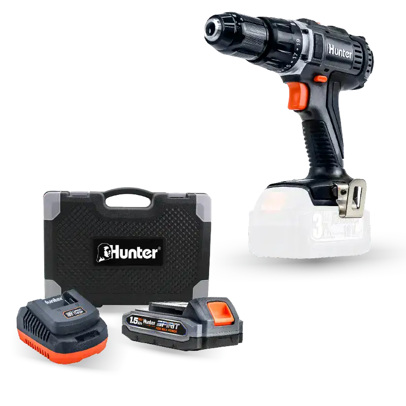 מקדחה 18V סוללה 1.5Ah ומטען 100315-007 HUNTER