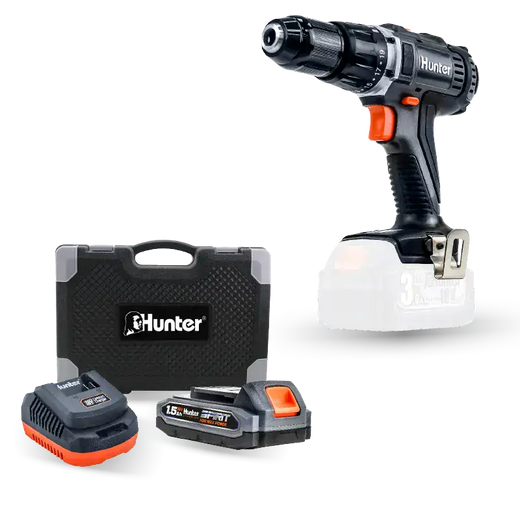 מקדחה 18V סוללה 1.5Ah ומטען Hunter 100315-007