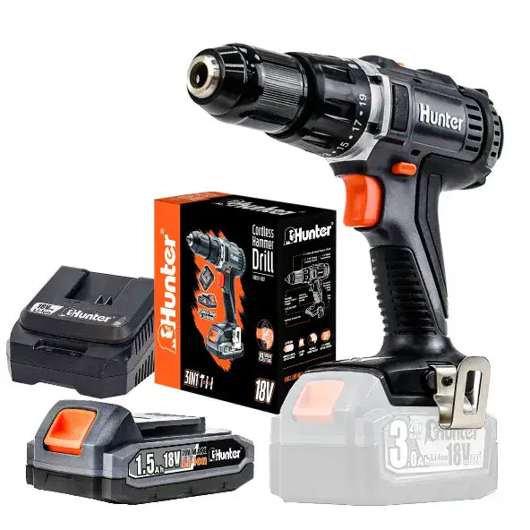 מברגה רוטטת/קודחת 18V - סוללה 1.5Ah מטען 3A Hunter