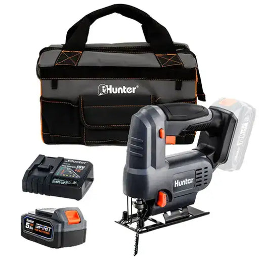 מסור אנכי נטען 18V - סוללה 5Ah מטען 6.5A תיק בד ייעודי Hunter 100610-010