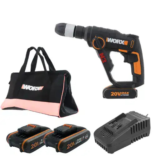 פטישון 20V שתי סוללות 2AH ומטען WX390.9 WORX WX390.9-2-2