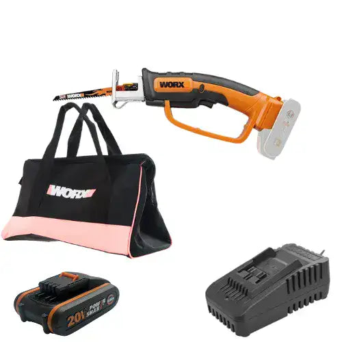 מסור ענפים 20V סוללה 2Ah ומטען WG894E.9 WORX WG894E.9-1-2