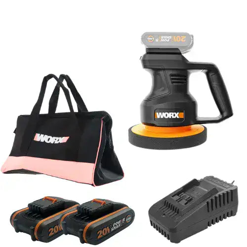 פולישר לרכב 20V שתי סוללות 2AH ומטען WX858.9 WORX WX858.9-2-2