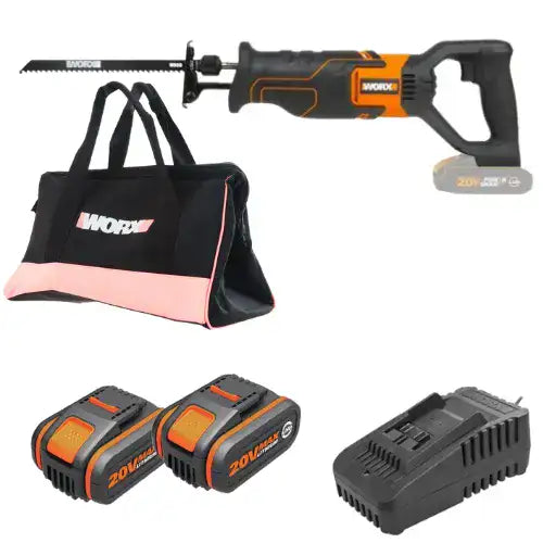 מסור חרב 20V שתי סוללות 4HA ומטען WORX WX500